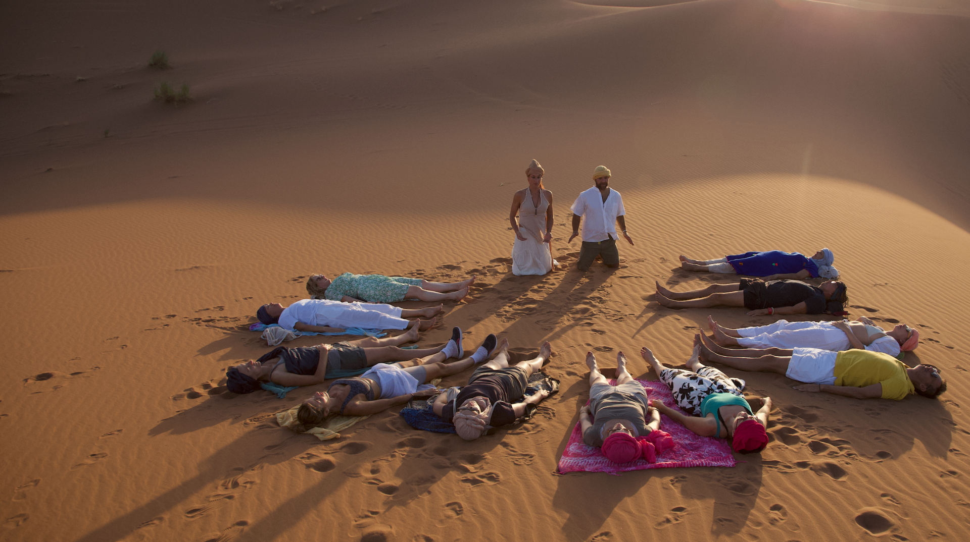 Desert dunes at sunset